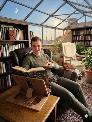 İskender Wood Ahşap Masa Üstü Kitap Tutucu Ayarlanabilir Kitap Okuma Standı Kur'an Rahlesi Tablet tutucu