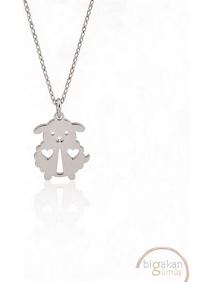 Bigakan  Kuzu Kolyesi 925 Ayar Gümüş 45 cm Kadın Beyaz Renk