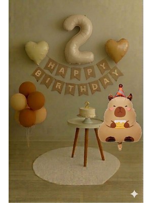 Çıtı Pıtı Store Caypara Temalı Doğum Günü Yaş Balon Seti
