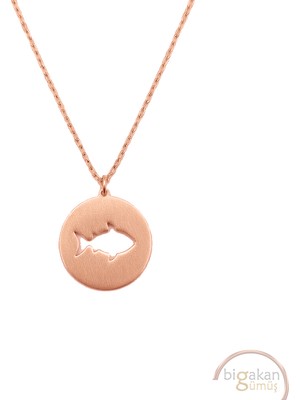 Bigakan  Balık Madalyon Burç Kolye 925 Ayar Gümüş 45 cm Kadın Rose Kaplama