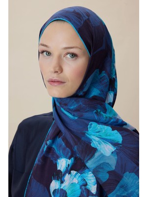 Maisa Akva Pamuk Ipek Şal 70*190 cm - Lacivert