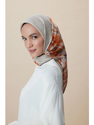 Maisa Luna Tivil Ipek Eşarp 90*90 cm - Vizon