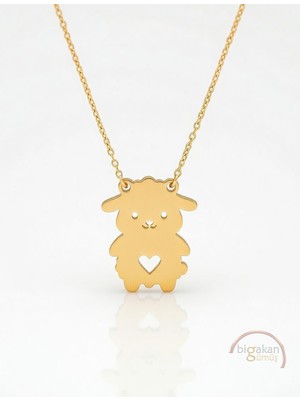 Bigakan  Minik Kuzu Kolye 925 Ayar Gümüş 45 cm Kadın Altın Kaplama