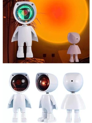 Esranın Dünyası Astronot Işık Projektörü Gökkuşağı Projeksiyon Gece Lambası Hediyelik