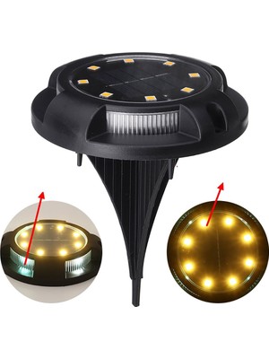 Esranın Dünyası 4 Lü Solar Panelli Kazıklı Zemin Solar Ledi 8+4 LED Gün Işığı
