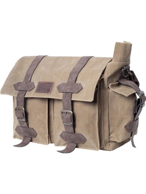 Mandosi Mumlu Kanvas Postacı Çantası - Büyük Boy Fonksiyonel Günlük Vintage Çok Bölmeli Suya Dayanıklı