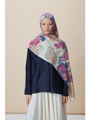 Maisa Tuvana Pamuk Ipek Şal 70*190 cm - Nar Çiçeği