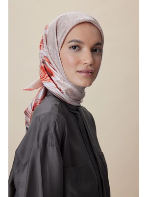 Maisa Luna Tivil Ipek Eşarp 90*90 cm - Mercan