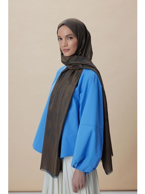 Maisa Jade Modal Ipek Jakarlı Şal 70*200 cm - Kahverengi