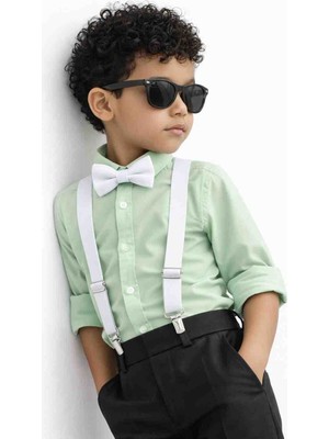 Algitsin O L A Çocuk Pantolon Askısı Papyon Seti 1-12 Yaş Unisex