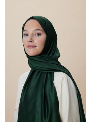 Maisa Jade Modal Ipek Jakarlı Şal 70*200 cm - Koyu Yeşil