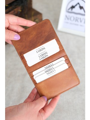 Norvi Leather Hakiki Deri Ince Kartlık