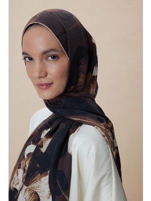Maisa Akva Pamuk Ipek Şal 70*190 cm - Kahverengi