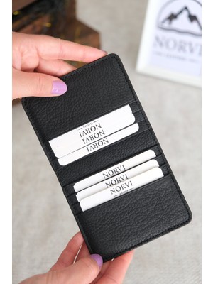 Norvi Leather Hakiki Deri Ince Kartlık