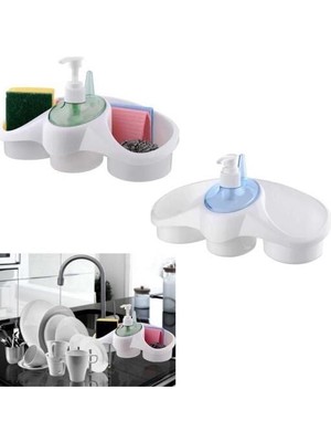 Practika 26 cm Liquid Soap Dispenser Sponge Holder Abs Plastic Bathroom Organizer