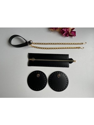 ZG Hobi Aksesuar Örgü Çantalar Için Suni Deriden Silindir Çanta Kiti