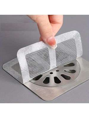 Practika 10X10 cm 30 Adet Yapışkanlı Banyo Gider Koruyucu Saç Toplayıcı Su Geçirmez Filtre