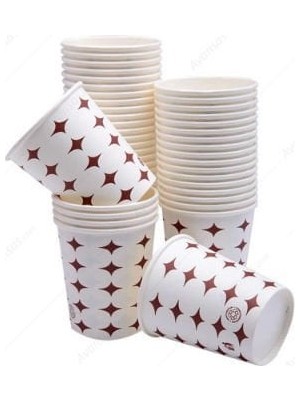 Practika 100 Adet Karton Bardak Kullan & At Sıcak Içecekler Için Dayanıklı Ofis Piknik