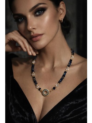 Solare Accessories Zirkon Taşlı Nazar Boncuğu Figürlü Altın Kaplama Kristal Taş Kolye