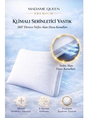 Madame Queen Premium Klimalı Yastık – 360° Hava Kanallı