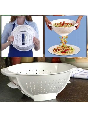 Practika 32.5X28.5 cm Akıllı Makarna Süzgeci Bpa Içermeyen Pratik Mutfak Aracı