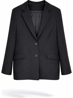 5in1Canpolat Siyah Kapak Cepli Blazer Ceket 5005