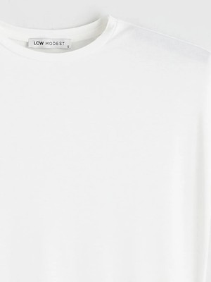 LC Waikiki Ekru Bisiklet Yaka Kadın Tunik