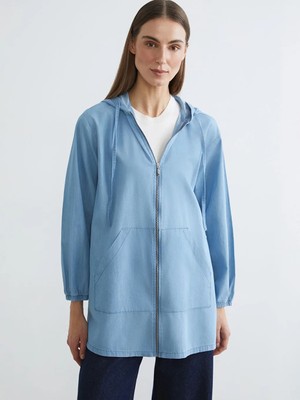 LC Waikiki Mavi Kapüşonlu Kadın Jean Tunik