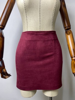 ANS Bordo Mini Süet Etek