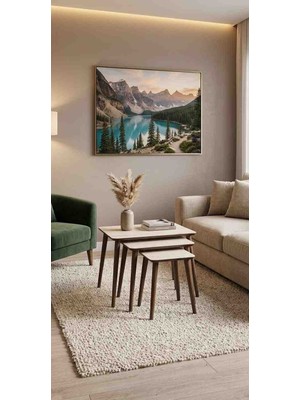 Konte Mdf 3 Lü Ahşap Zigon-Traverten