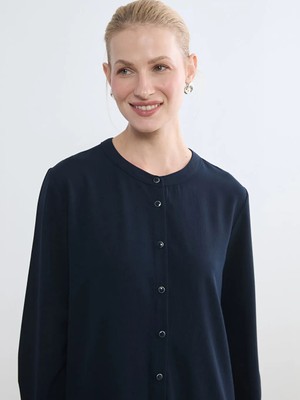 LC Waikiki Lacivert Hakim Yaka Kadın Gömlek Tunik