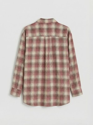 LC Waikiki Pembe Ekose Kadın Gömlek Tunik