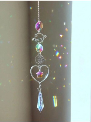 Freya Kalp Sevgi Yıldız Tasarım Duvar Dekoru Modern Doğal Kristali Rüzgar Çanı Kapı Süsü