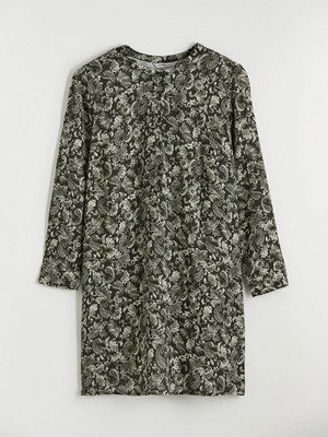 LC Waikiki Yeşil Hakim Yaka Desenli Kadın Tunik