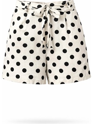 5in1Canpolat Bej Puantiyeli Şort 30148