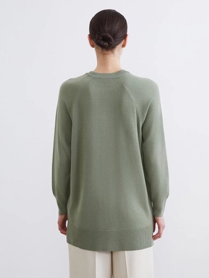 LC Waikiki Yeşil Bisiklet Yaka Kadın Triko Tunik