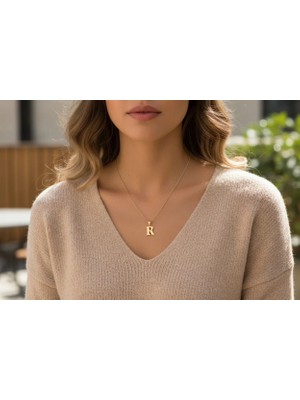 Xuping Jewelry Stil Incisi/xupıng Jewelry R Düz Harf Taşsız
