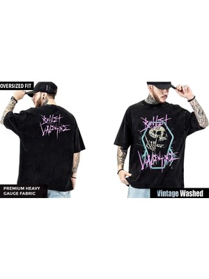 Bullet For My Valentine Yıkamalı Over Size Tişört L