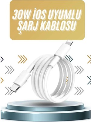 Melike Bakar Boutique Ios Tüm Serilerle Uyumlu 30W Hızlı Şarj Aleti 11 12 13 14/pro Max Mini Plus