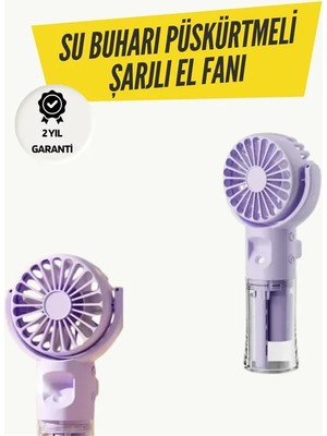 Melike Bakar Boutique Mini Masaüstü ve El Tipi Buğu Fanı – Su Depolu, Şarj Edilebilir, Nemlendirici Özellikli