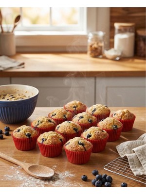 Cozley 12 Adet Profesyonel Cupcake Mini Kek Kalıbı Seti Silikon Yanmaz Yapışmaz Gıda Uyumlu Bpa Içermez