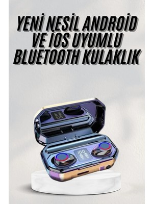 Melike Bakar Boutique Yeni Nesil Bluetooth Kulaklık Uzun Pil Ömrü El Fenerli Dijital Şarj Göstergeli