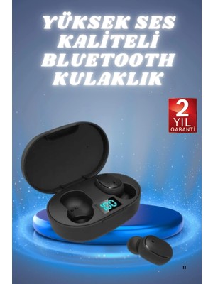 Melike Bakar Boutique Kulaklık Dijital Göstergeli Bluetooth Bağlantılı Kablosuz Kulak Içi Mikrofonlu Dokunmatik Kontrol