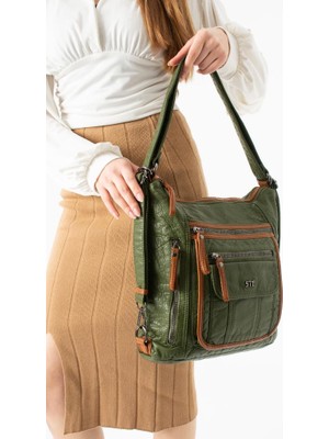 Baginn Y.s.deri Kadın Sırt Çantası Fonksiyonel Kullanım Ister Omuz Ister Çapraz Askılı Postacı Çanta 30 cm