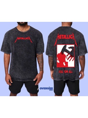 Metallica Yıkamalı Over Size Kill M All Tişört M