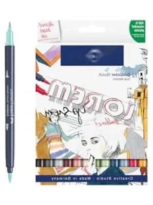 Esranın Dünyası Çift Uçlu Fineliner Markör Seti, 12 Renk, 0.6 mm