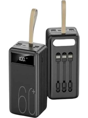 Melike Bakar Boutique Hızlı Şarj 4 Çıkışlı Powerbank 60.000 Mah Taşınabilir Dijital Göstergeli