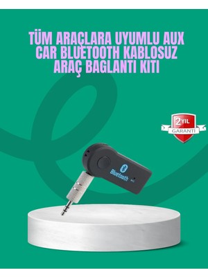 Melike Bakar Boutique Taşınabilir Bluetooth Aux Araç Müzik ve Konuşma Kiti