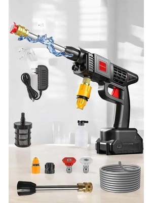 Melike Bakar Boutique Şarjlı Oto Yıkama Tabancası Su Basınçlı Hazneli Bataryalı