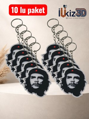 Che Guevara Temalı Özel Tasarım 3D Anahtarlık